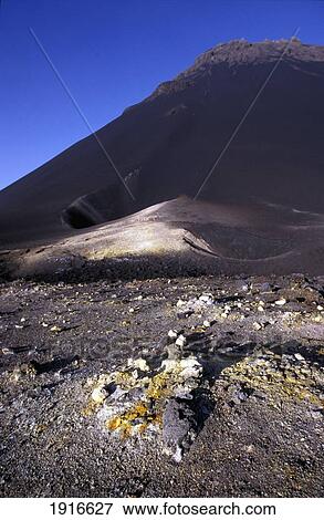 Stock Photo - Sulphur Coated Rocks. Fotosearch
