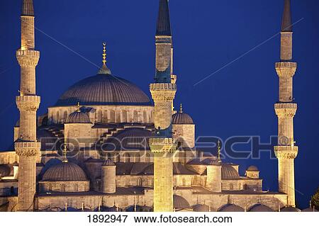 Sultanahmet Or Blue Mosque At Dusk View Large Photo Image Stock Photo - Sultanahmet Or Blue Mosque At Dusk. Fotosearch