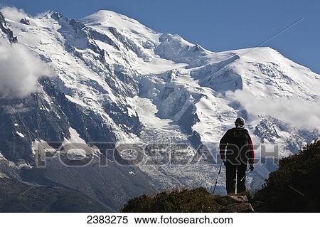 Summer hiking above Chamonix-Mont Blanc valley, with Mont Blanc mountain in background; France View Large Photo Image Stock Photography - Summer hiking above Chamonix-Mont Blanc valley, with Mont Blanc mountain in background; France. Fotosearch