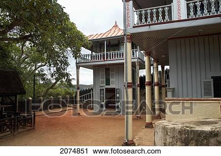 Stock Image - Summer Palace Of The Queens Of Madagascar Constructed By Jean Laborde In 1870 On The Royal Hill Of Ambohimanga, Antananarivo Province, Madagascar. Fotosearch