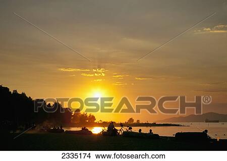 Summer Sunset From Spanish Banks; Vancouver, British Columbia, Canada View Large Photo Image Picture - Summer Sunset From Spanish Banks; Vancouver, British Columbia, Canada. Fotosearch