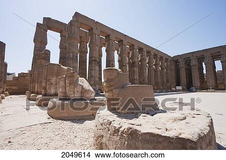 Picture - Sun Court Of Amenhotep Iii In The Temple Of Luxor, Luxor, Qina, Egypt. Fotosearch