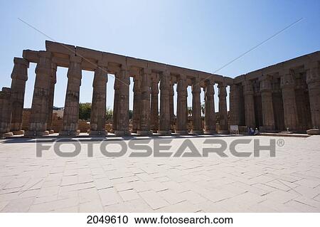 Stock Image - Sun Court Of Amenhotep Iii In The Temple Of Luxor, Luxor, Qina, Egypt. Fotosearch