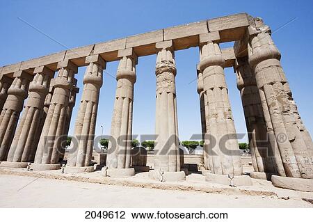 Stock Image - Sun Court Of Amenhotep Iii In The Temple Of Luxor, Luxor, Qina, Egypt. Fotosearch