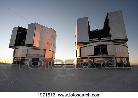 Sun Unit Telescope 1 & Moon Unit Telescope 2, Belonging To The Very Large Telescope (Vlt) Operated By The European Southern Observatory On Cerro Paranal At Sunset, Antofagasta Region, Chile View Large Photo Image Stock Photograph - Sun Unit Telescope 1 & Moon Unit Telescope 2, Belonging To The Very Large Telescope (Vlt) Operated By The European Southern Observatory On Cerro Paranal At Sunset, Antofagasta Region, Chile. Fotosearch