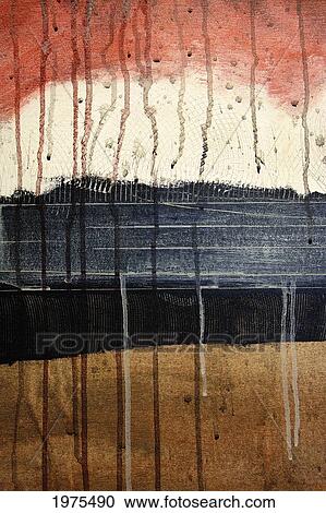 Stock Image - Sunburst, Abstract Painting In Various Colors (Acrylic Painting).. Fotosearch