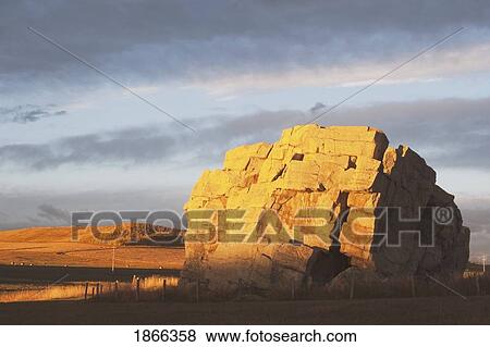 Stock Photo - Sunlight On Big Rock; Alberta, Canada. Fotosearch