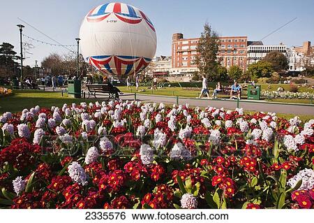 Stock Photograph - Sunny Day At Lower Gardens; Bournemouth, Dorset, England, Uk. Fotosearch