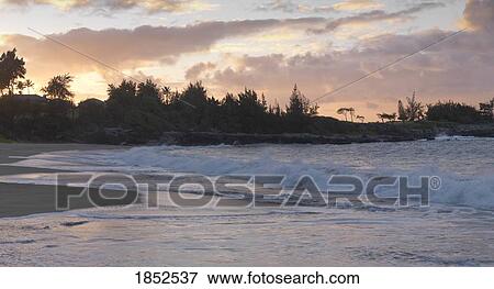 Sunrise At D. T. Fleming Beach Park, Maui, Hawaii, Usa View Large Photo Image Stock Photo - Sunrise At D. T. Fleming Beach Park, Maui, Hawaii, Usa. Fotosearch
