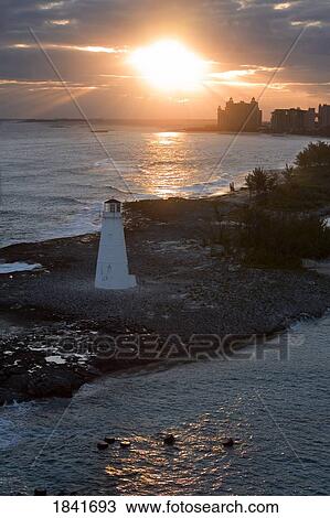 Sunrise Over Paradise Island Lighthouse; Nassau Harbor, New Providence Island, Bahamas View Large Photo Image Stock Image - Sunrise Over Paradise Island Lighthouse; Nassau Harbor, New Providence Island, Bahamas. Fotosearch