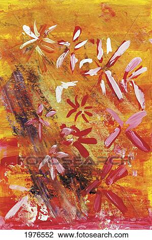 Stock Image - Sunset Bouquet (Acrylic Painting).. Fotosearch