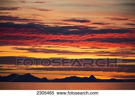 Stock Photography - Sunset during late summer on west coast; Greenland. Fotosearch