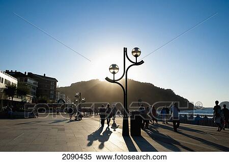 Sunset In Zarautz, Basque Country, Spain View Large Photo Image Stock Photography - Sunset In Zarautz, Basque Country, Spain. Fotosearch