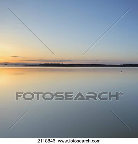 Stock Photograph - Sunset On Cooking Lake; Edmonton Alberta Canada. Fotosearch