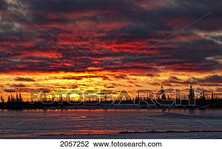 Sunset Over Dymond Lake, Manitoba. Near Churchill. View Large Photo Image Stock Image - Sunset Over Dymond Lake, Manitoba. Near Churchill.. Fotosearch