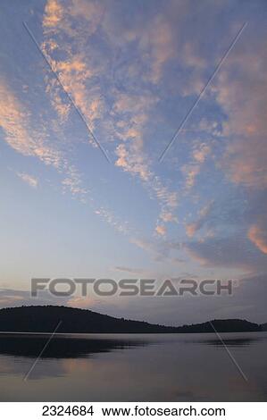 Picture - Sunset Over Smoke Lake, Algonquin Park, Ontario, Canada. Fotosearch