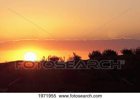 Stock Photography - Sunset Over The Altiplano Near Ayquina, Antofagasta Region, Chile. Fotosearch