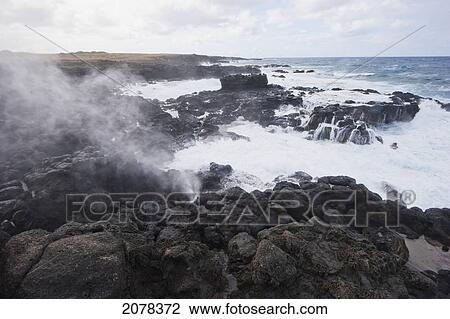 Surf By The Volcanic Beach At Hanga Poukura, Rapa Nui (Easter Island), Chile View Large Photo Image Stock Image - Surf By The Volcanic Beach At Hanga Poukura, Rapa Nui (Easter Island), Chile. Fotosearch