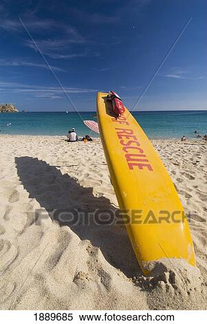 Surf Rescue Board On Porthcurno Beach View Large Photo Image Stock Photography - Surf Rescue Board On Porthcurno Beach. Fotosearch