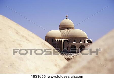 Stock Photography - Surface Level View Of St Paul's Monastery Looking Between Two Stones, Red Sea, Egypt; Red Sea, Egypt. Fotosearch