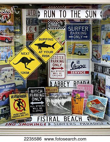 Surfing Shop Selling Signs Run To The Sun Surfer Parking Only Fistral Beach Newquay Cornwall United Kingdom The Surfing Capital Of Great Britain Pic: Copyright Timothy Allen/Axiom View Large Photo Image Stock Photograph - Surfing Shop Selling Signs Run To The Sun Surfer Parking Only Fistral Beach Newquay Cornwall United Kingdom The Surfing Capital Of Great Britain Pic: Copyright Timothy Allen/Axiom. Fotosearch