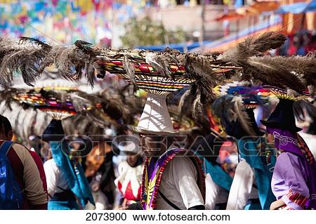 Suri Sicuri Dancers Wearing Elaborate Feather Headdress In The Procession Of The Carnaval De Oruro, Oruro, Bolivia View Large Photo Image Stock Image - Suri Sicuri Dancers Wearing Elaborate Feather Headdress In The Procession Of The Carnaval De Oruro, Oruro, Bolivia. Fotosearch