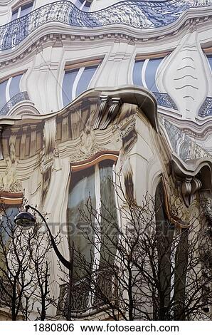 Stock Photograph - Surreal Swirling Fake Facade Of Building. Fotosearch