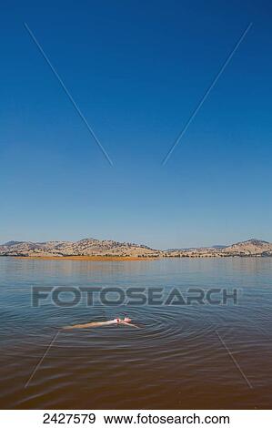 Stock Photo - Swimming in Lake Hume; Riverina, New South Wales, Australia. Fotosearch