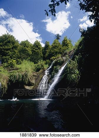 Stock Photo - Swimming In The Lower Concord Waterfalls. Fotosearch