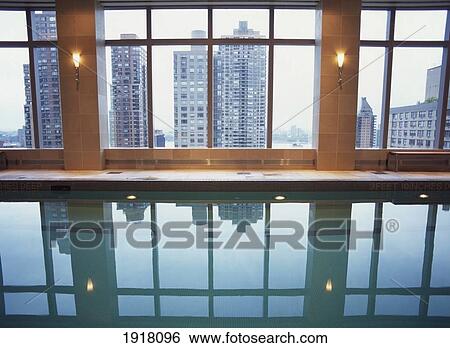 Swimming Pool With Urban City Skyline View Large Photo Image Stock Photograph - Swimming Pool With Urban City Skyline. Fotosearch