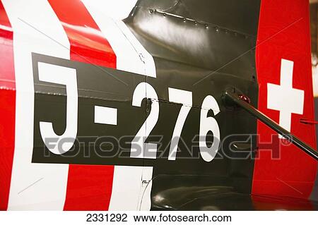 Stock Image - Switzerland, Close-up of bomber; Duebendorf. Fotosearch