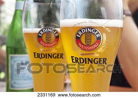 Stock Photo - Switzerland, Glass of beer; Locarno. Fotosearch