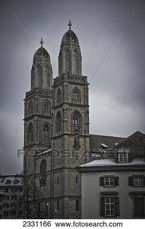 Switzerland, Grossmunster Cathedral; Zurich View Large Photo Image Stock Photograph - Switzerland, Grossmunster Cathedral; Zurich. Fotosearch
