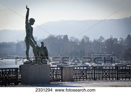 Switzerland, Sculpture in park; Zurich View Large Photo Image Picture - Switzerland, Sculpture in park; Zurich. Fotosearch