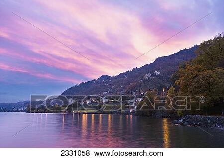 Switzerland, Sky at dawn over Lake Geneva; Saint-Saphorin View Large Photo Image Stock Photo - Switzerland, Sky at dawn over Lake Geneva; Saint-Saphorin. Fotosearch