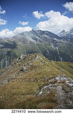 Stock Image - Switzerland, Val d'Anniviers, At the Col de Sorebois; Zinal. Fotosearch