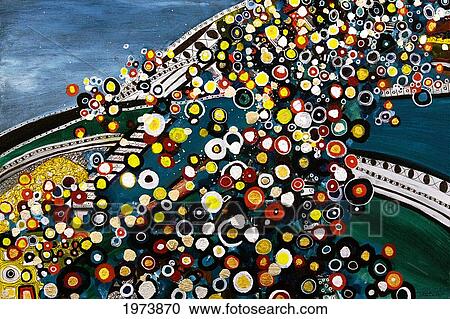 Stock Image - Sydney, Abstract Of Harbor (Acrylic Painting).. Fotosearch