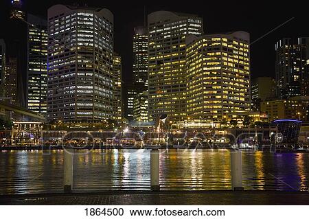 Sydney, Australia; Darwin Harbour At Night View Large Photo Image Stock Image - Sydney, Australia; Darwin Harbour At Night. Fotosearch