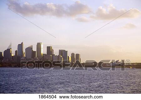 Sydney, Australia; View Of Opera House And Highrise Buildings From The Water View Large Photo Image Picture - Sydney, Australia; View Of Opera House And Highrise Buildings From The Water. Fotosearch