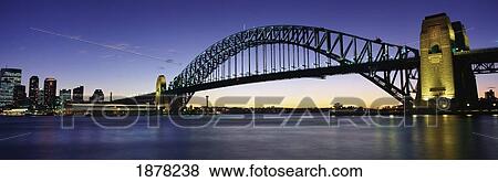 Sydney Harbor Bridge At Sunset View Large Photo Image Stock Photo - Sydney Harbor Bridge At Sunset. Fotosearch