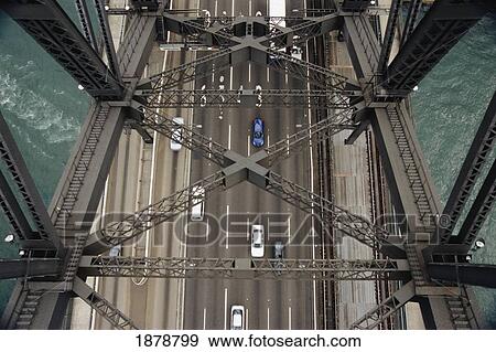 Stock Photo - Sydney Harbor Bridge With Cars, Aerial View. Fotosearch