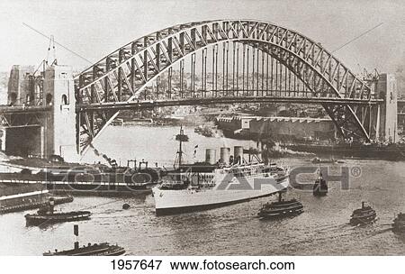 Stock Photo - Sydney Harbour Bridge, Sydney, Australia. From The Story Of Seventy Momentous Years, Published By Odhams Press 1937.. Fotosearch