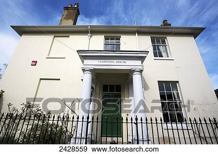 Stock Photo - Symonds House with georgian architecture; Winchester, Hampshire, England. Fotosearch