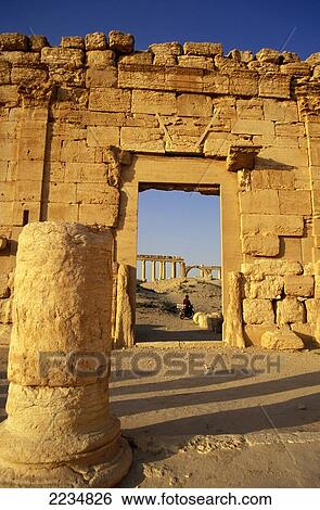 Stock Photograph - Syria, Part Of Agora At Main Site; Palmrya. Fotosearch