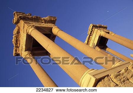 Syria, Tetrapylon At Main Site; Palmyra View Large Photo Image Stock Photo - Syria, Tetrapylon At Main Site; Palmyra. Fotosearch