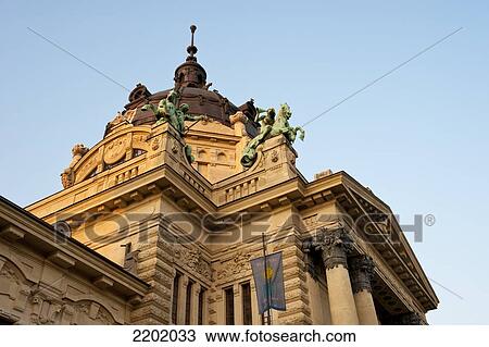 Szechenyi Baths, Budapest, Hungary View Large Photo Image Stock Image - Szechenyi Baths, Budapest, Hungary. Fotosearch