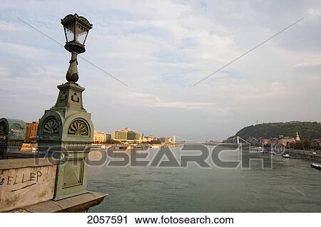 Stock Image - Szechenyi Chain Bridge, Budapest, Hungary. Fotosearch