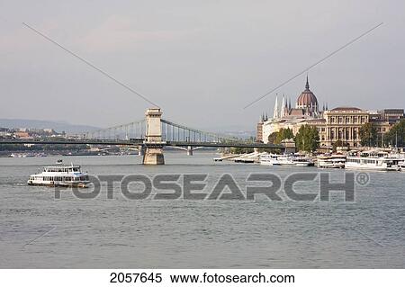 Stock Photography - Szechenyi Chain Bridge, Budapest, Hungary. Fotosearch