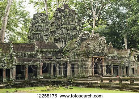 Ta Prohm, impressive temple in Angkor area built in the twelfth century; Siem Reap, Cambodia View Large Photo Image Stock Photograph - Ta Prohm, impressive temple in Angkor area built in the twelfth century; Siem Reap, Cambodia. Fotosearch