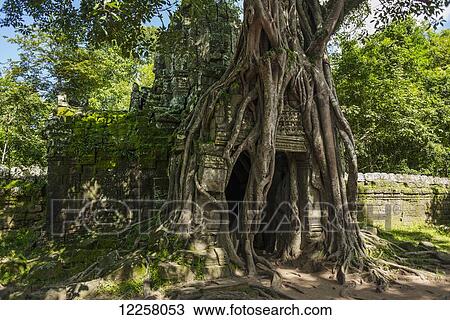 Stock Image - Ta Som Temple, built by the king Jayavarman VII in the 12th Century, from Angkor; Siem Reap, Cambodia. Fotosearch